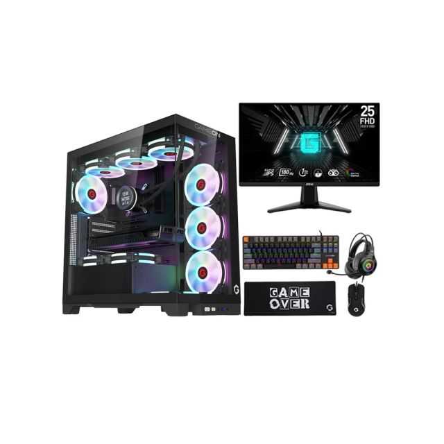 I5 GAMING PC I5-12400F, RTX 3050 8GB, WINDOWS 11 PRO WITH MSI 24" FHD 180HZ GAMING MONITOR AND 4IN1 GAMING KIT