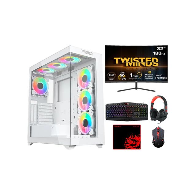 I7 Gaming Pc I7-14700kf, Rtx 4070 Ti Super 16gb, Win 11 Pro With Twisted Minds 32" Fhd 180hz Gaming Monitor And Redragon S101 4in1 Gaming Kit