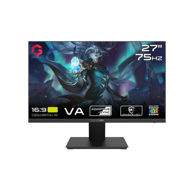 Gameon Goe27fhd75va 27" Fhd, 75hz, 4ms Flat Va Gaming Monitor - Black